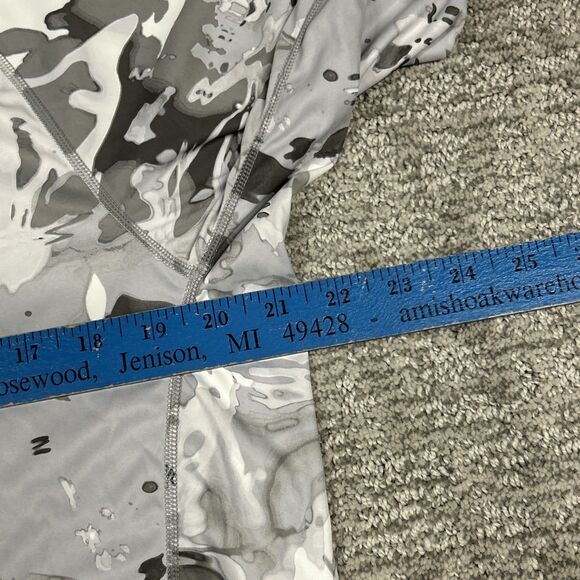 Simms SolarFlex Veil Camo Mens Large Long Sleeve Shirt Gray White Fishing UPF50 - Picture 7 of 8